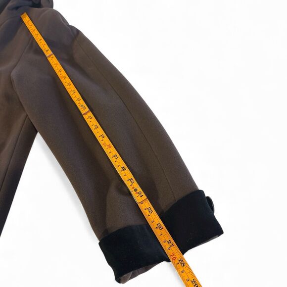 FORCASTER OF BOSTON Lambswool Blend Brown Velvet Hood Coat Jacket Size 14 - Picture 3 of 8